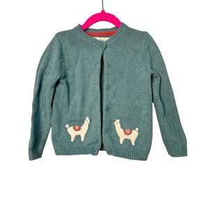 Baby Boden Blue Crewneck Alpaca Knit Cardigan